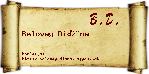 Belovay Diána névjegykártya